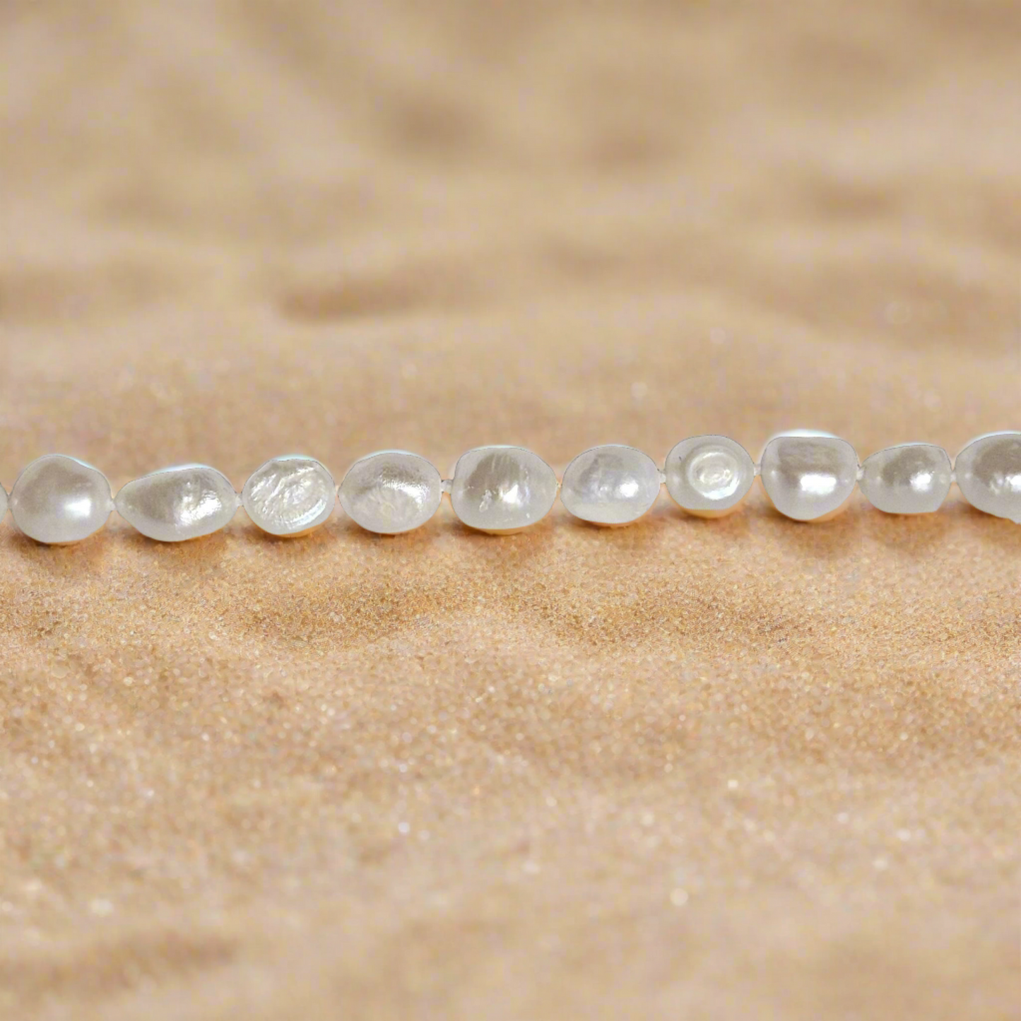 Timeless Elegance: Baroque Pearl Strand Necklace with Sterling Silver Clasp