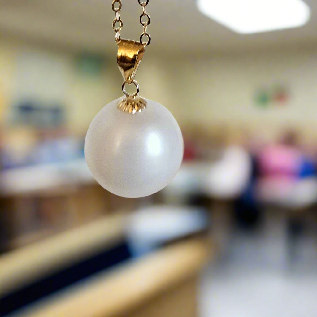 Seawater Serenity : 18K Gold Pendant with Natural 8-9mm Waterdrop Freshwater Pearl, Sterling Silver Chain with Gold Plating