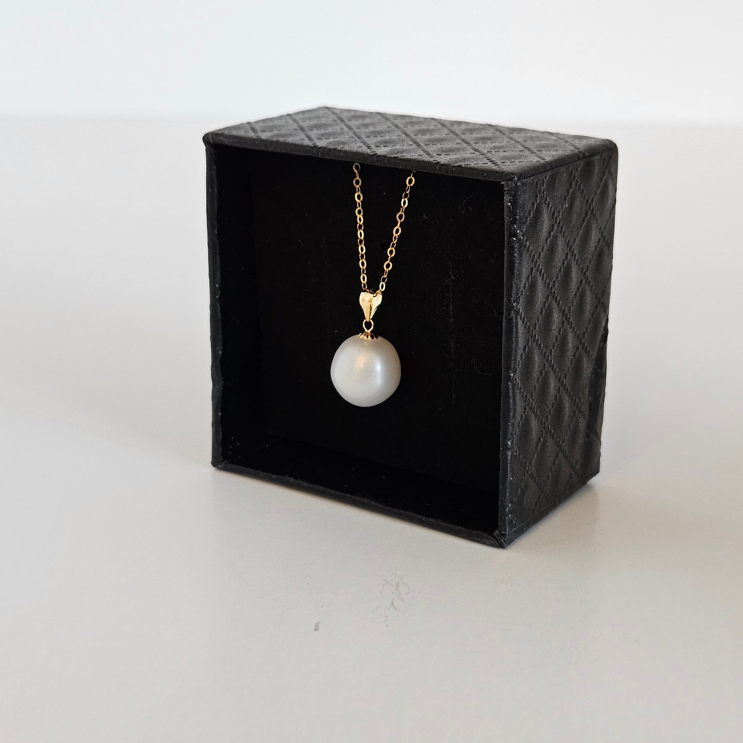 Seawater Serenity : 18K Gold Pendant with Natural 8-9mm Waterdrop Freshwater Pearl, Sterling Silver Chain with Gold Plating