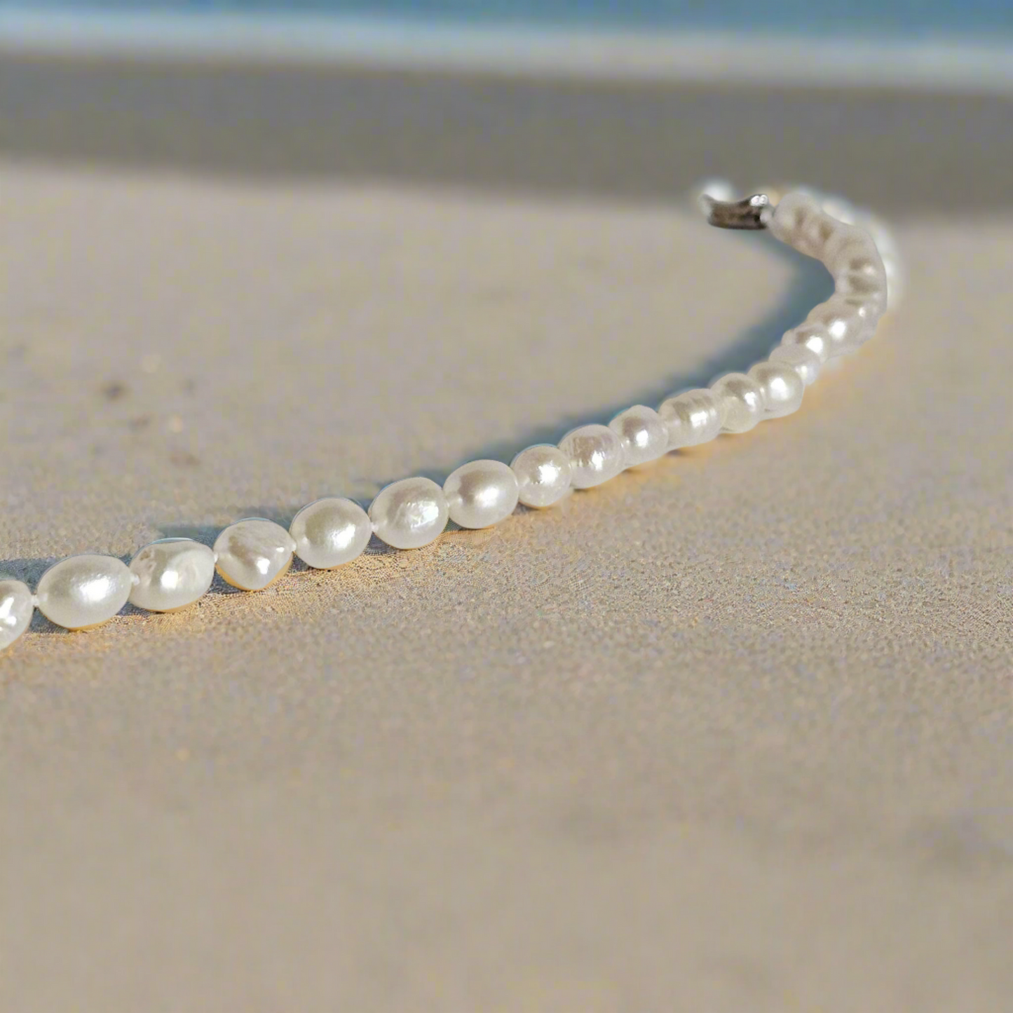 Timeless Elegance: Baroque Pearl Strand Necklace with Sterling Silver Clasp